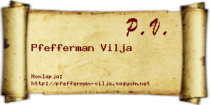Pfefferman Vilja névjegykártya